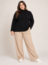F&F Women Black Mock Neck Long Sleeve Jumper
