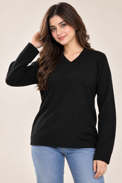 F&F Women’s Black V-Neck Knit Sweater in UK Size M. Classic long-sleeve jumper with a versatile everyday design. Quality UK imported fashion.