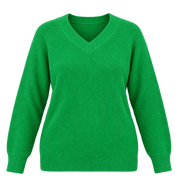  F&F women’s bright green ribbed V-neck knitted jumper in UK XL. Stylish long-sleeve sweater with a comfortable relaxed fit, perfect for casual everyday wear.
