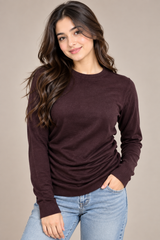 F&F Women Burgundy Crew Neck Long Sleeve Jumper