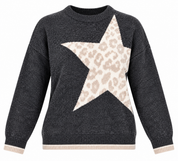  F&F Women's Charcoal Grey Leopard Star Knit Jumper in UK Size 12. Cozy, stylish and perfect for winter casual wear. Shop now!