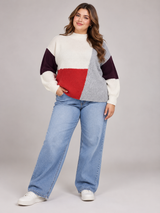 F&F Women Colour Block Chunky Knit Jumper