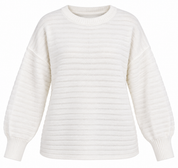 F&F Women's Cream Ribbed Knit Jumper in UK Size 3XL. Stylish crew neck, long sleeves and relaxed fit. Perfect for cozy everyday fashion.