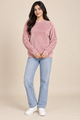 F&F Women Dusty Pink Velour Sweatshirt