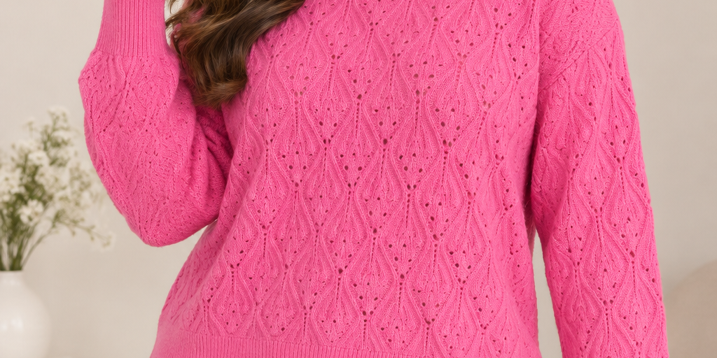  F&F women’s pink textured knit layered jumper in UK Size XL. Stylish white shirt hem, long sleeves and comfortable knit design for everyday wear.