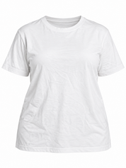 F&F Women's Plain White Crew Neck T-Shirt in UK Size 4XL. Relaxed plus-size fit, short sleeves and versatile everyday casual style.