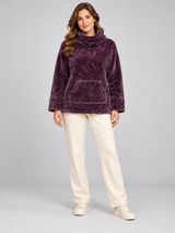 F&F Women Plum Fleece Cowl Neck Pullover