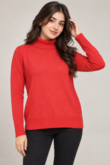 F&F Women Red Turtleneck Jumper