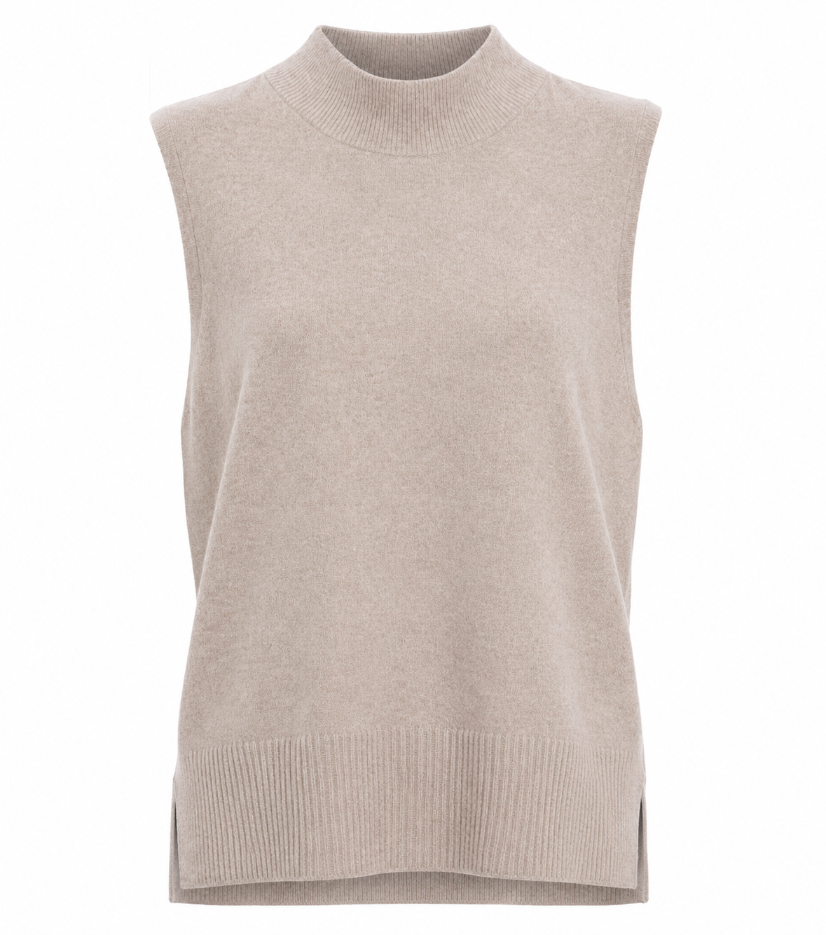 F&F women’s beige high neck sleeveless knitted jumper vest in UK size 18. A stylish and versatile layering piece for smart, casual and everyday outfits.