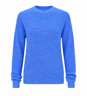 F&F Women’s Blue Textured Knit Jumper in UK Size 12. Stylish crew neck design, long sleeves and textured knit finish, perfect for casual everyday outfits.