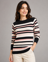 F&F Women’s Striped Ribbed Knit Sweater