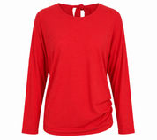  F&F women’s red batwing long sleeve top in UK Size 22. Relaxed fit, vibrant red colour and versatile casual style, perfect for everyday outfits.