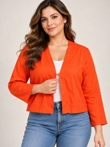 Fenn Wright Manson Women Orange Cropped Single Button Jacket