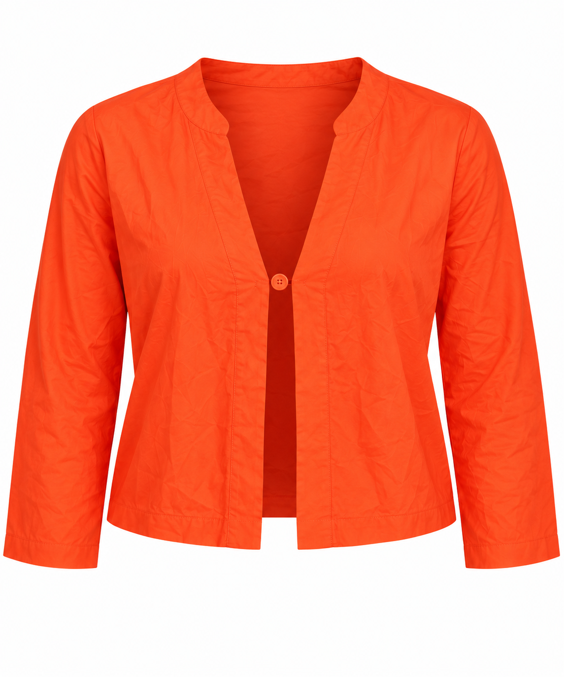 Fenn Wright Manson women's orange cropped jacket in UK size L. Stylish single-button front, long sleeves and elegant design. Perfect for smart-casual wear.