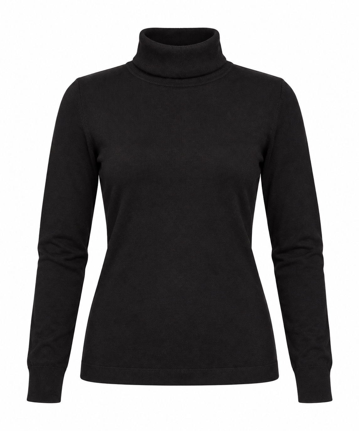  Florence+Fred black roll neck long sleeve top in UK size 18. A versatile and stylish women’s winter essential for layering and everyday wear.