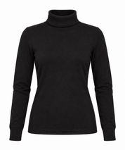  Florence+Fred black roll neck long sleeve top in UK size 18. A versatile and stylish women’s winter essential for layering and everyday wear.