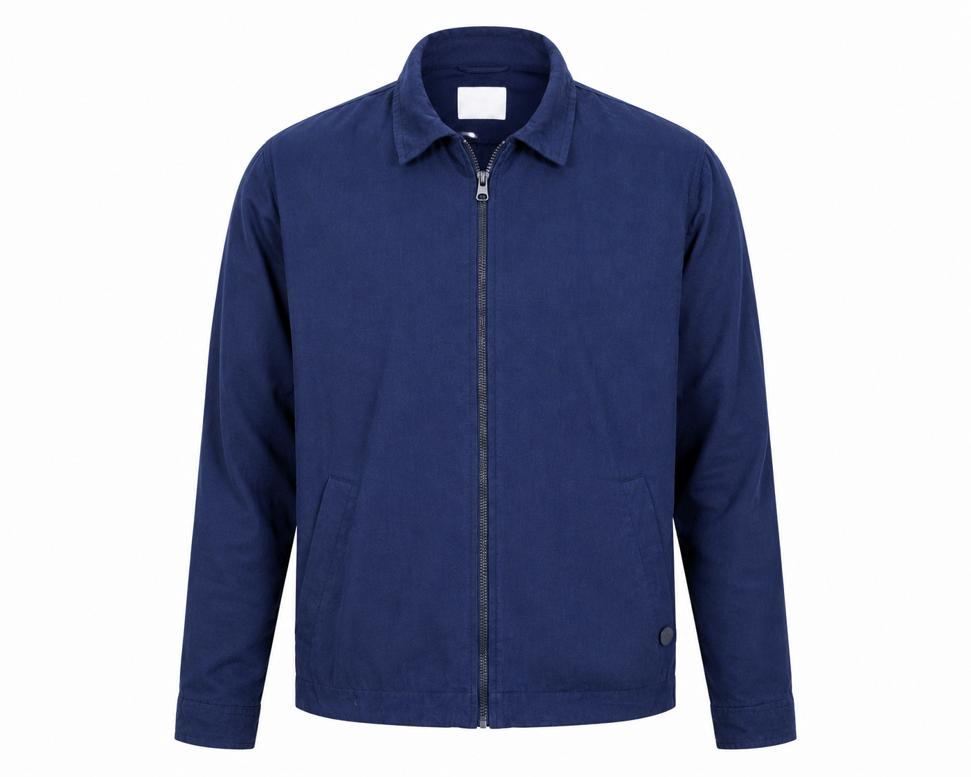  Folk Men’s Navy Blue Zip-Up Jacket in UK Size S. Stylish collared design, full zip fastening and practical pockets. Perfect for casual everyday wear.