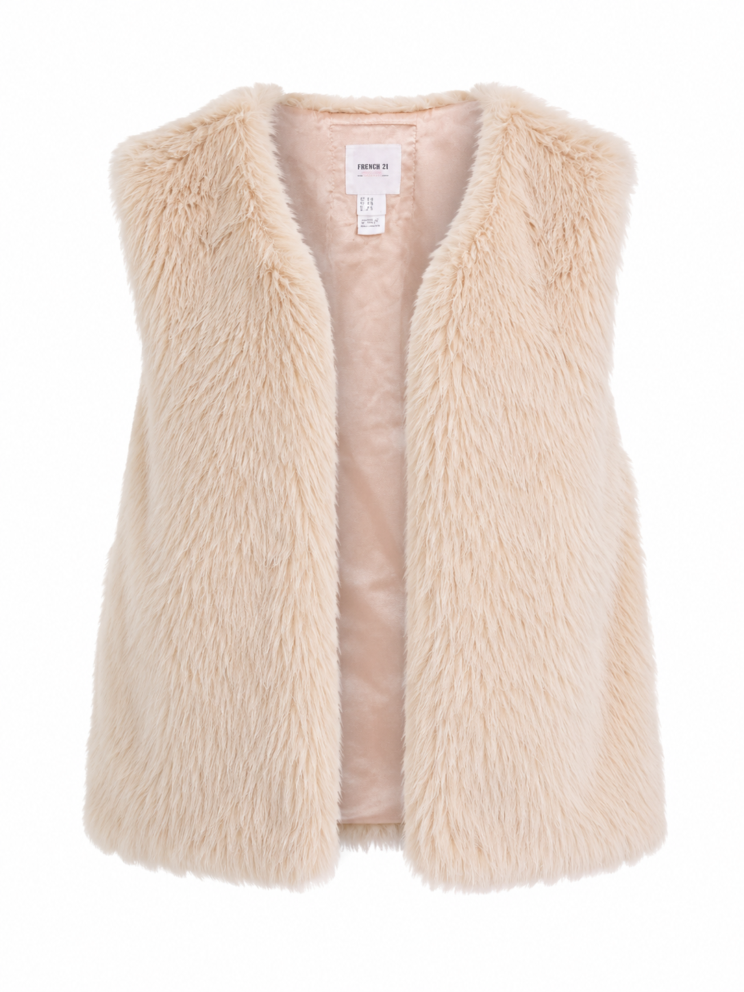FOREVER Girls Beige Faux Fur Gilet in UK 9/10. A soft, stylish and cozy sleeveless vest perfect for fashionable everyday and winter outfits.