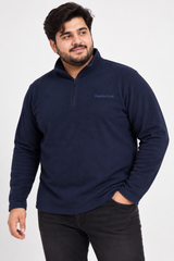 FREEDOM TRAIL Men Navy Quarter-Zip Fleece Pullover