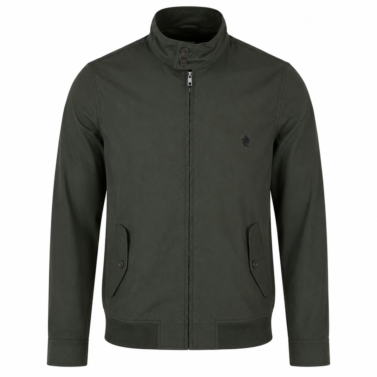   French Connection Men's Olive Green Lightweight Jacket in UK 3XL. Featuring a full zip, stand collar, flap pockets and versatile casual design.