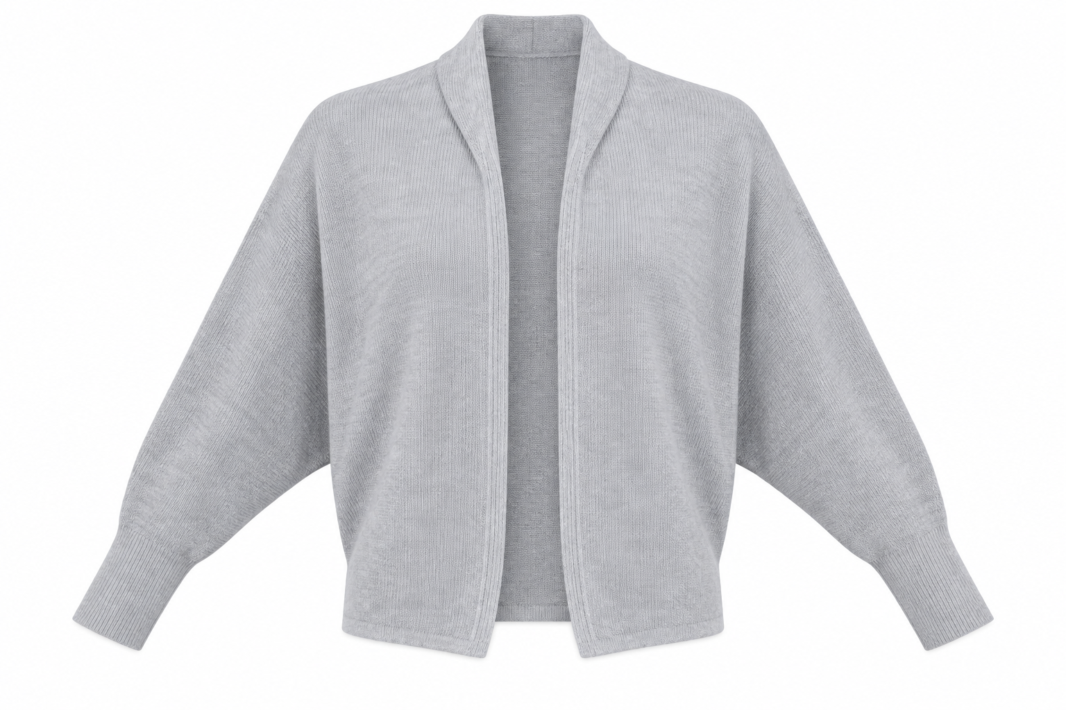   Full Circle women’s grey open-front knit cardigan in UK size L. Soft, stylish and perfect for everyday layering.