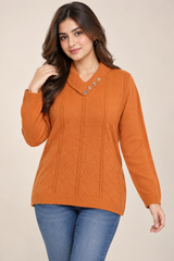 FUTURE LADY Women Orange Knitted Jumper