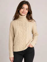 GAP Women’s Cream Cable Knit Turtleneck Sweater