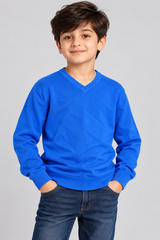 George Boys Royal Blue V-Neck Knitted Sweater