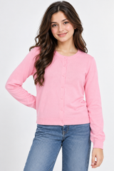 George Girl Pink Button-Up Cardigan
