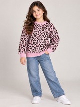 George Girl Pink Leopard Print Knitted Jumper with Sequin Details