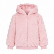 George girls' pink fluffy hooded jacket in UK 2-3 years. Soft, cozy and stylish zip-up jacket, perfect for everyday wear and cooler days.