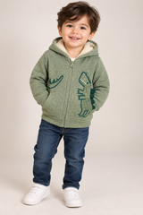 George Kids Dinosaur Sherpa Lined Zip Hoodie