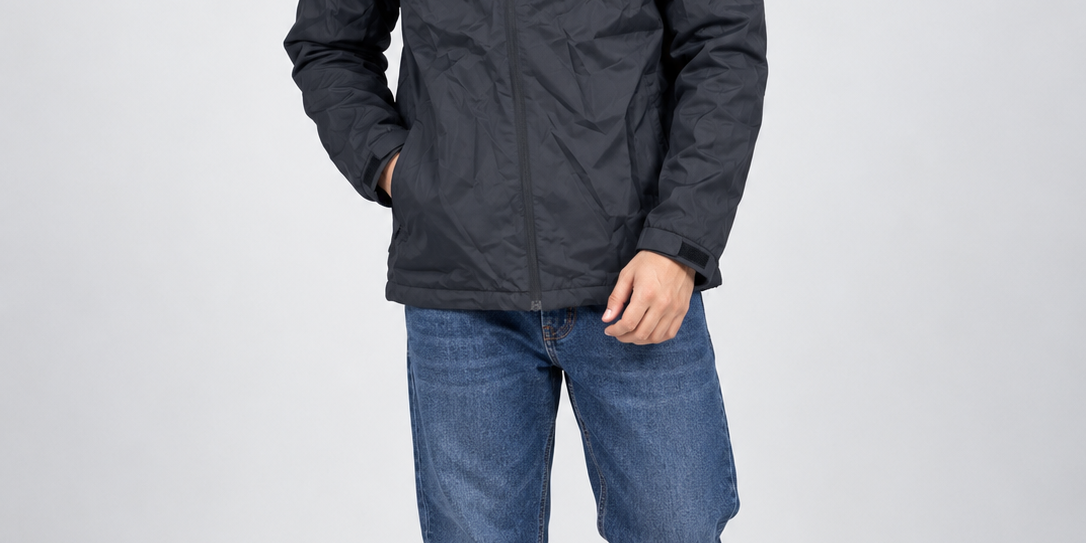 GEORGE Men's Charcoal Grey Hooded Zip-Up Jacket in UK 2XL. Chest 23", length 28". Stylish casual outerwear at UK Customer Returns.