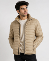 George Men's Beige Lightweight Quilted Puffer Jacket