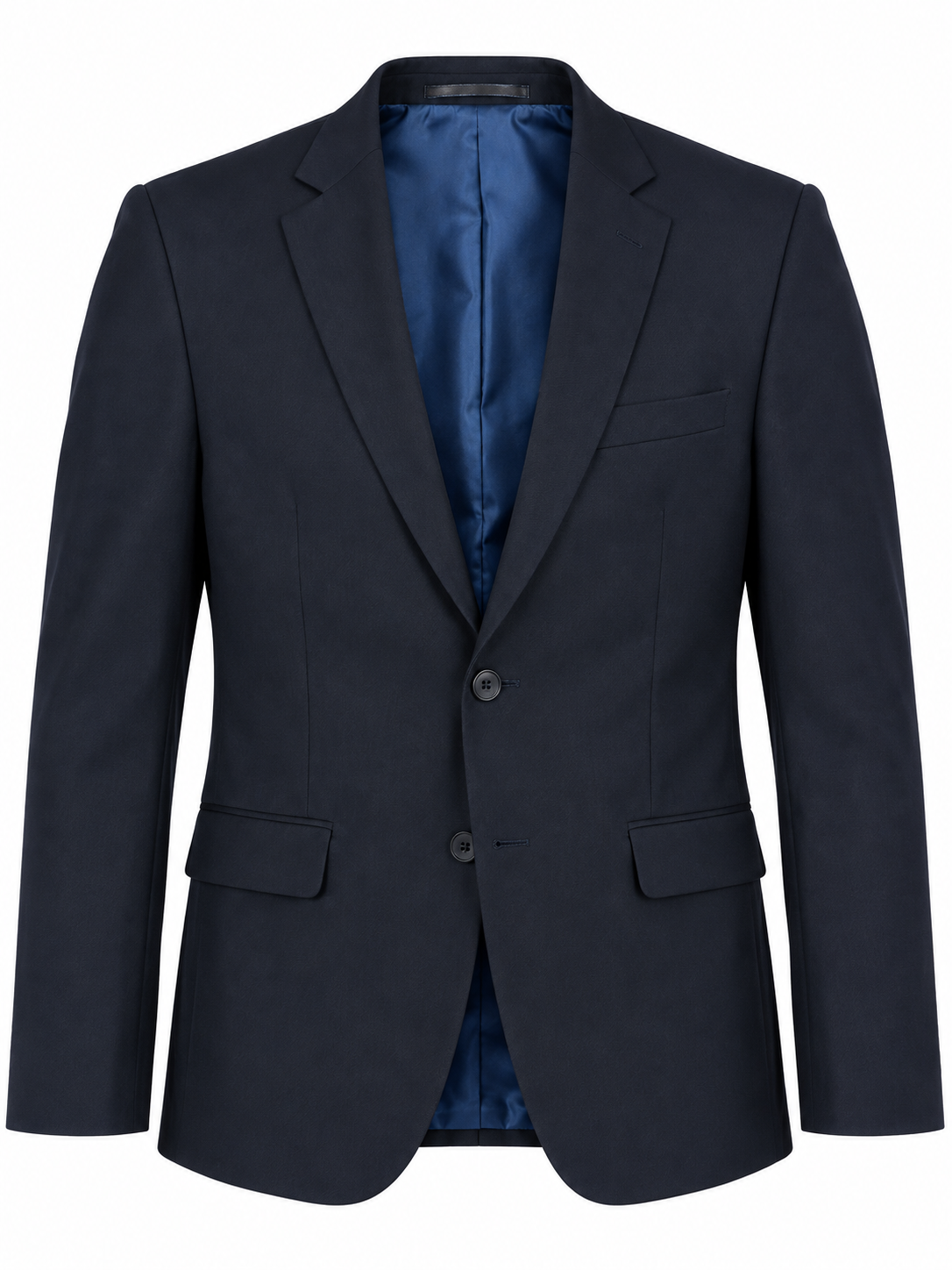  George Men's Navy Blue Formal Blazer in UK Size L. Classic two-button tailored suit jacket, ideal for office, weddings and smart-casual wear.