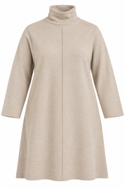 GEORGE women’s beige roll neck tunic dress in UK Size 3XL. Cosy long sleeves, relaxed plus-size fit and stylish longline design.