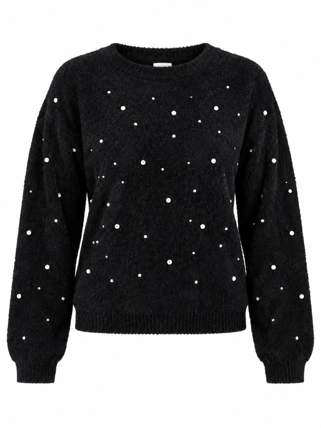 GEORGE Women's Black Fluffy Embellished Knit Jumper in UK Size XL. Soft, cosy and stylish with sparkling details. Perfect for winter fashion.