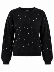 GEORGE Women's Black Fluffy Embellished Knit Jumper in UK Size XL. Soft, cosy and stylish with sparkling details. Perfect for winter fashion.