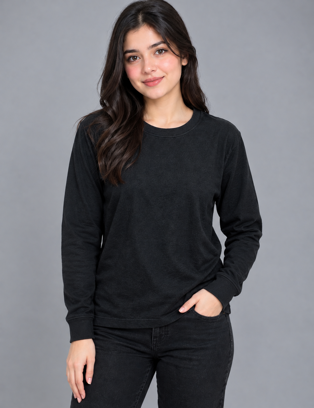 GEORGE women’s black full sleeve top in UK size M. Classic crew neck, versatile casual design and comfortable everyday style. ⭐⭐⭐⭐