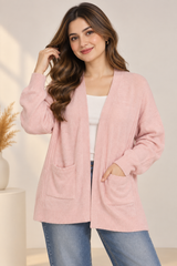 George Women Blush Pink Open Front Knit Cardigan