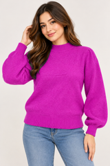 GEORGE Women Bright Pink Knit High Neck Jumper