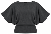 this GEORGE women’s charcoal grey batwing knit top in UK Size L, featuring a relaxed fit, wide sleeves and ribbed hem. Stylish UK fashion at great value.