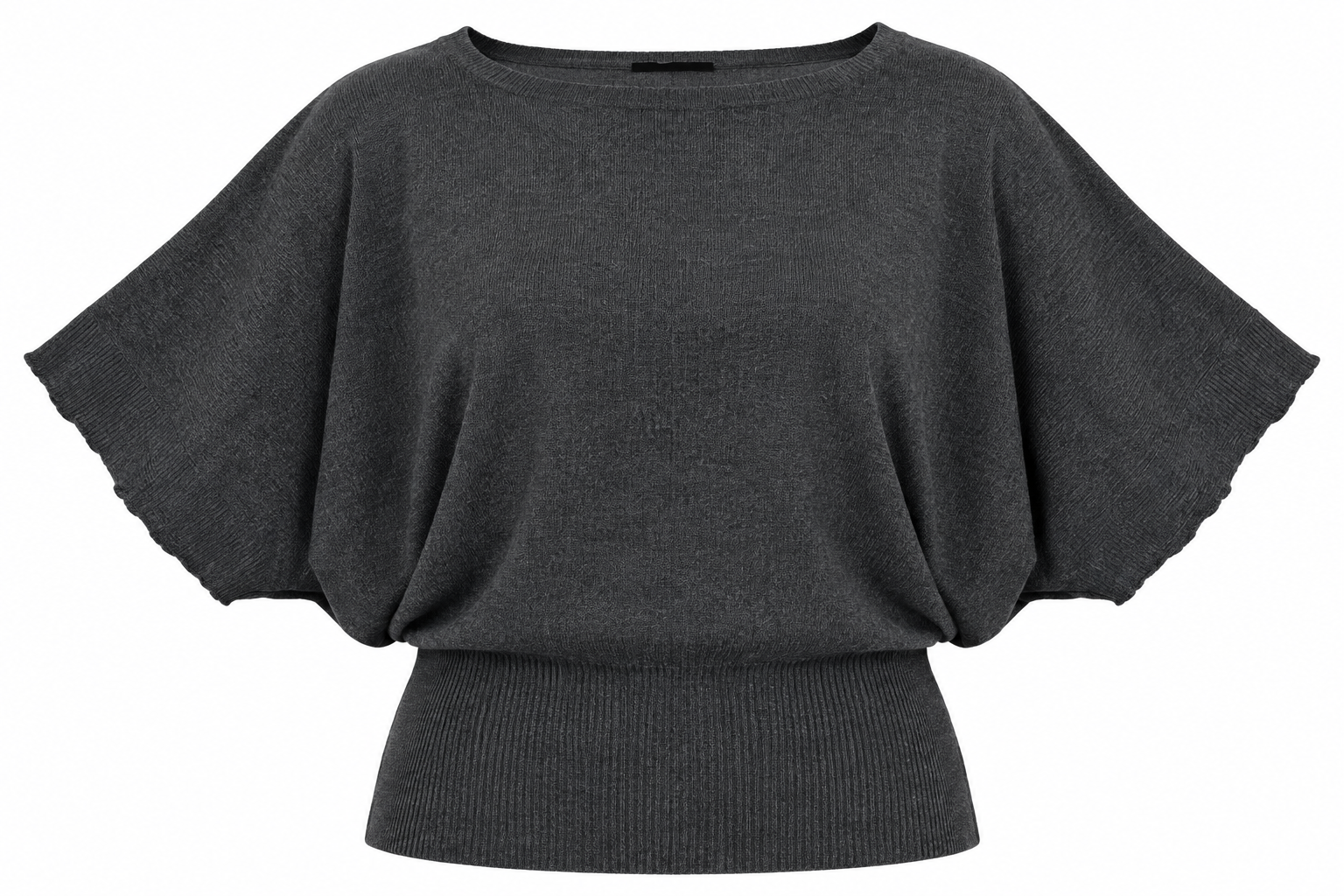 this GEORGE women’s charcoal grey batwing knit top in UK Size L, featuring a relaxed fit, wide sleeves and ribbed hem. Stylish UK fashion at great value.