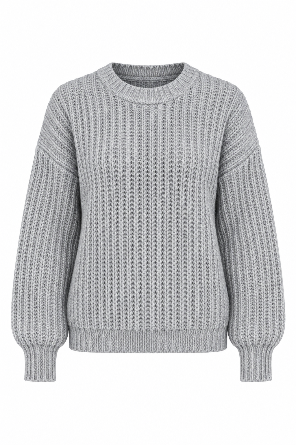 George women’s grey ribbed knit jumper in UK size L. Soft, cosy and stylish long-sleeve crew neck sweater—perfect for everyday winter outfits.