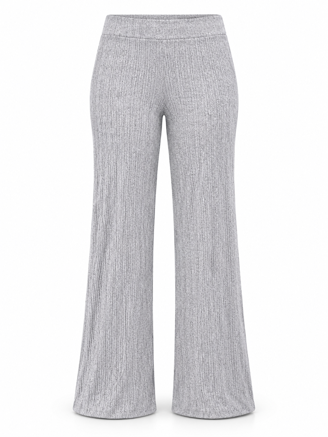  George women’s grey ribbed trousers in UK 2XL. A wide pull-on waistband and gently flared legs create an easy everyday look.
