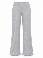  George women’s grey ribbed trousers in UK 2XL. A wide pull-on waistband and gently flared legs create an easy everyday look.