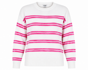  GEORGE Women’s White & Pink Striped Knit Jumper in Size L. Stylish, comfortable and versatile for casual everyday and seasonal outfits.