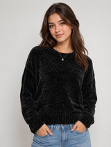 George Womens Black Textured Sweater