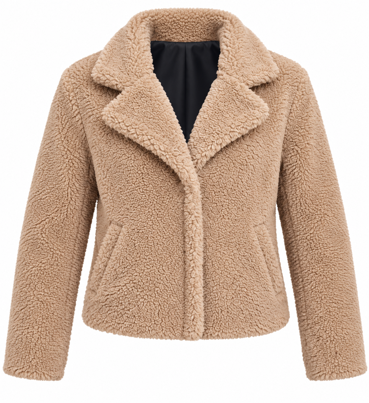 GIRLSWEAR girls beige teddy fleece jacket in UK size 13–14 years. Soft, cosy and stylish sherpa-style outerwear perfect for autumn and winter.