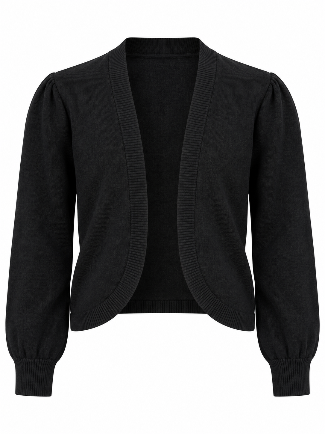  ATMOSPHERE Girls Black Cropped Knit Cardigan in UK Size S. Stylish open-front design, long sleeves and soft knit fabric for everyday layering.